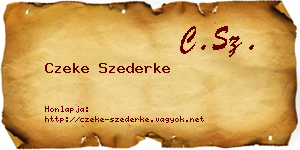 Czeke Szederke névjegykártya